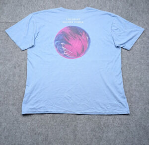 Coldplay Higher Power Tour Shirt Men 2XL Concert Music Merch Blue Graphic Cotton